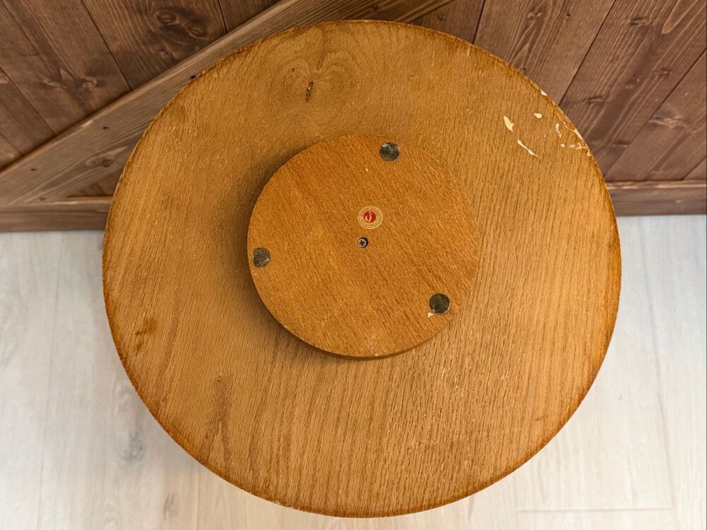 VTG Good Wood Japan Wooden Lazy Susan Serving Tray Ceramic Tile Farm Scene (9520 - Picture 7 of 8